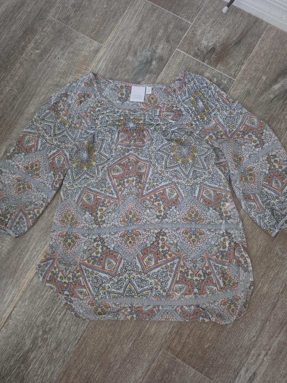 Lauren Conrad Brand Women's Printed Boho Blouse - Multicolor Size Small